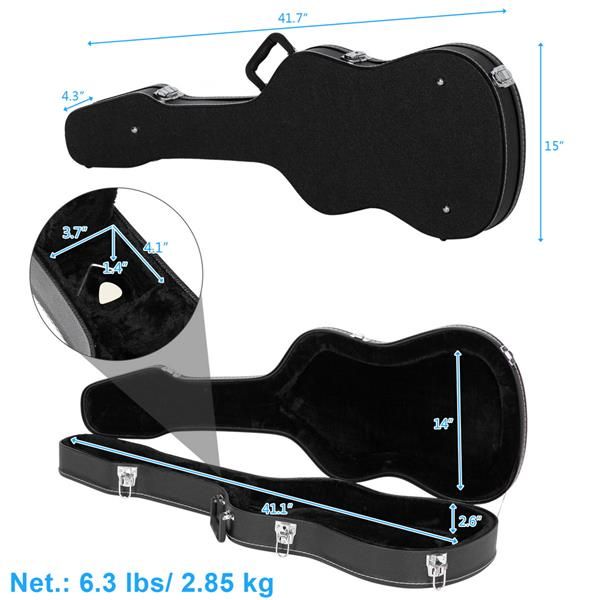 [Do Not Sell on Amazon]Glarry Hard-Shell Electric Guitar Case Flat Surface Black suit for GST, GTL