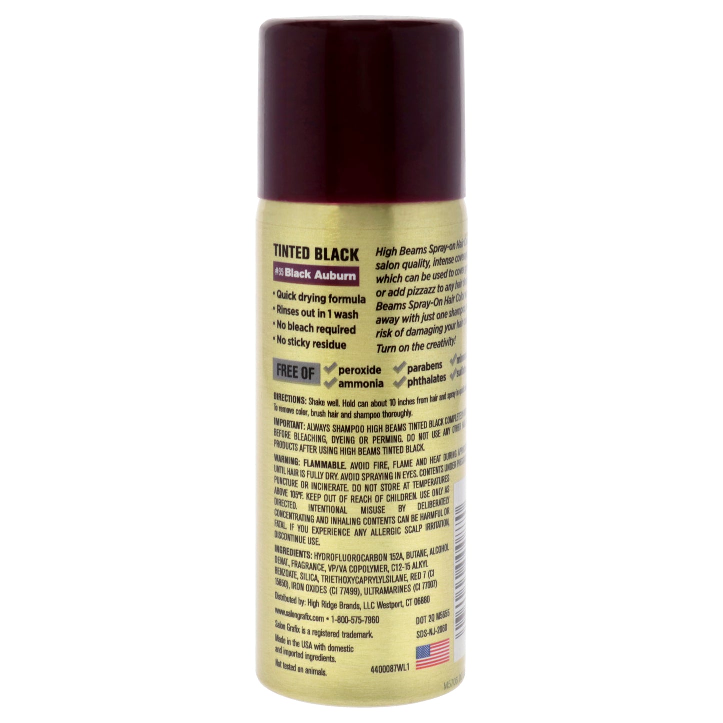 High Beams Tinted Black Temporary Spray - 35 Black Auburn