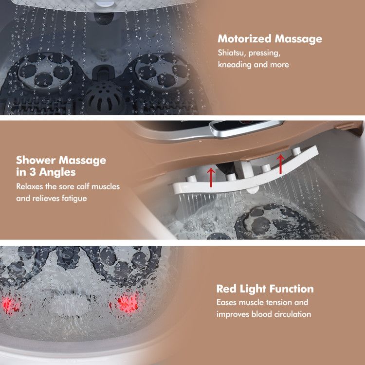 Portable All-In-One Heated Foot Spa Bath Motorized Massager