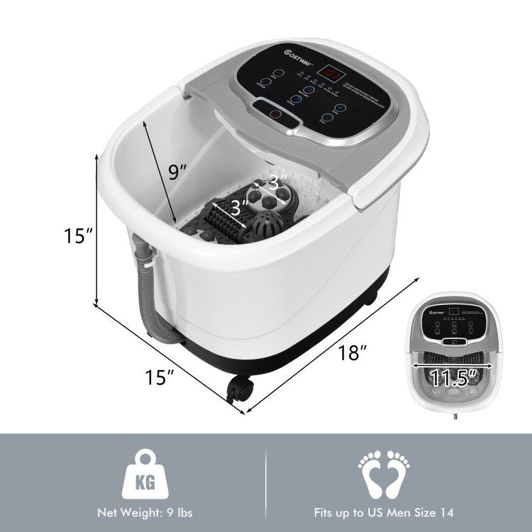 Portable All-In-One Heated Foot Spa Bath Motorized Massager