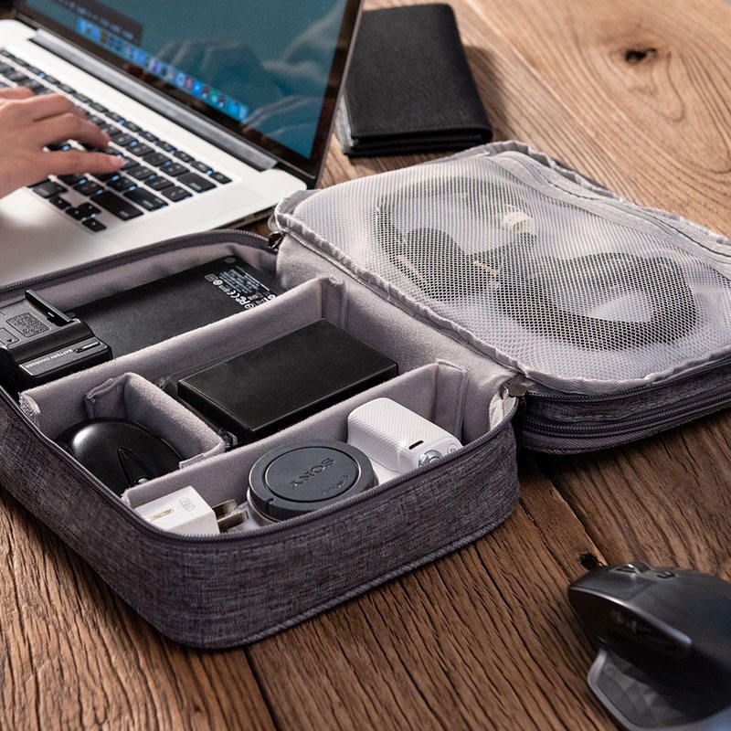 3-layer Multi-Functional Digital Storage Bag Electronic Accessories Travel Organizer Bag Data Cable Organizer