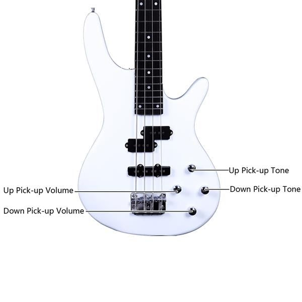 Exquisite Stylish IB Bass with Power Line and Wrench Tool White