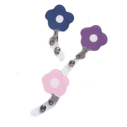 3 Pcs Flowers Retractable Badge Clip ID Card Badge Holders Office Student Name Card Holders, Random Pattern