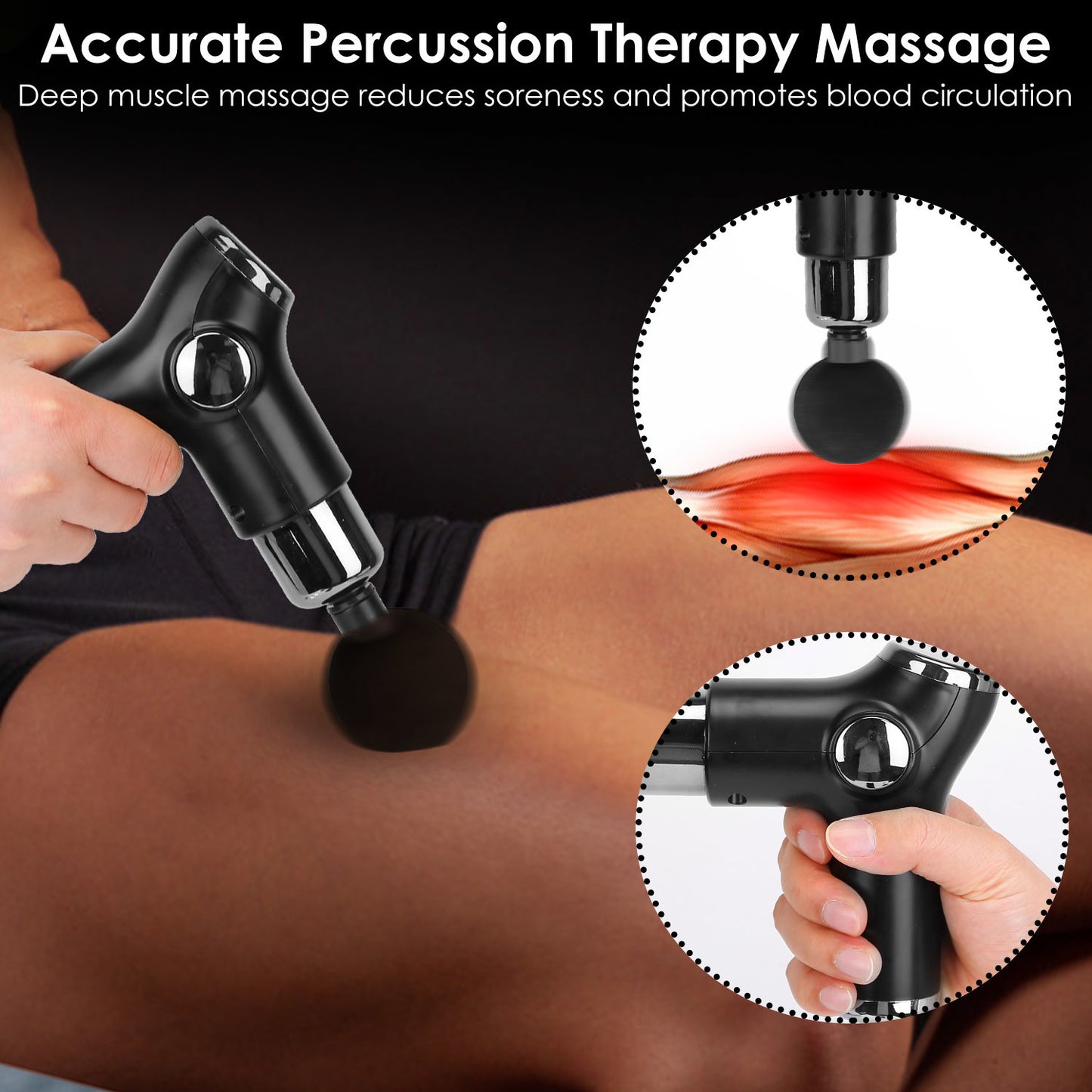 Massage Gun Deep Tissue Fascia Massager Rechargeable Percussion Muscle Relaxation Gun