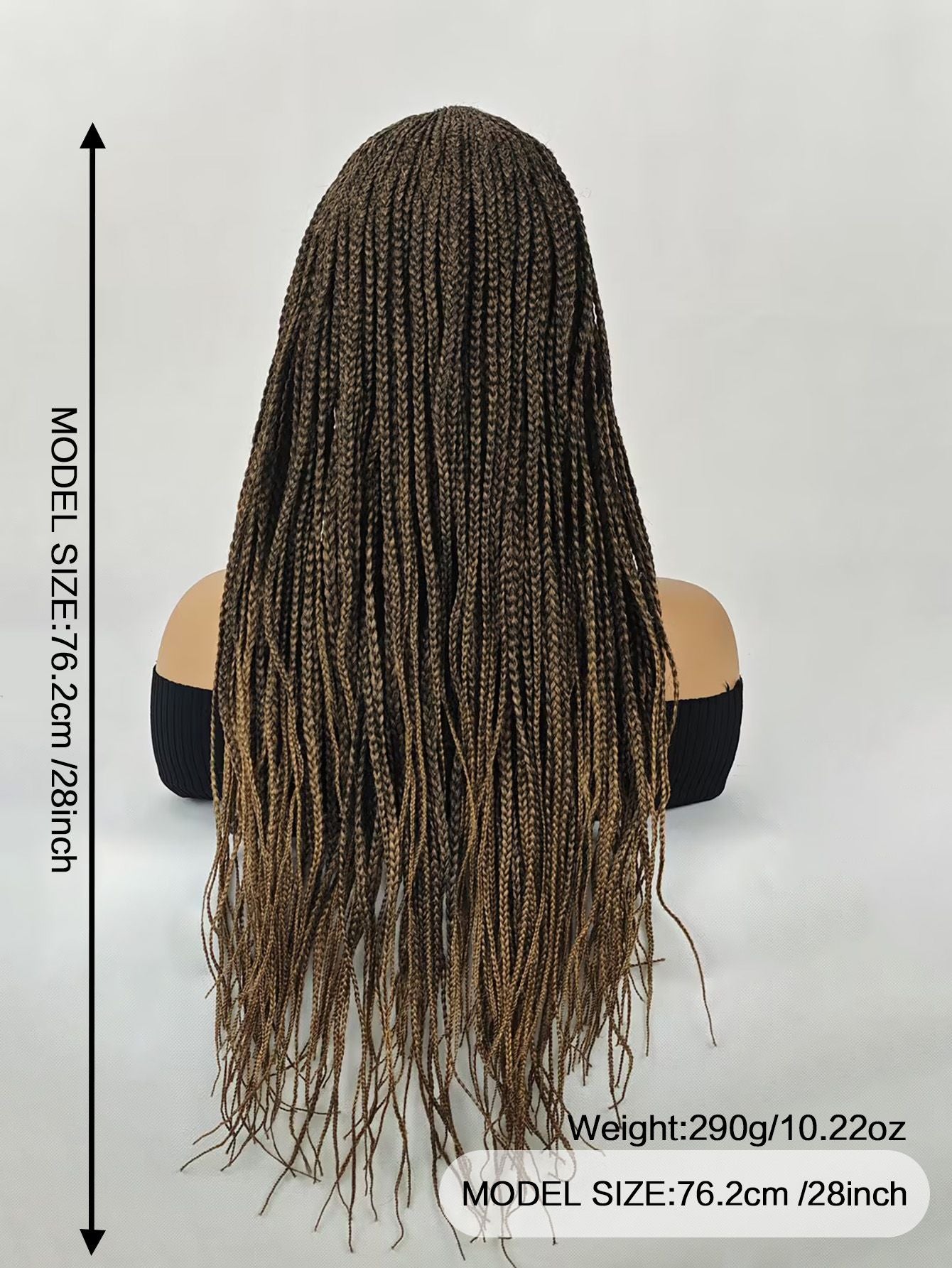 28 inch Braided Wigs for BlackWomen Full Lace Front Box BraidedWig KnotlessBraided WigsLightweight Braids Synthetic LaceFront Wig Black plus light brown HandBraided Wigs With Baby Hairsynthetic wig