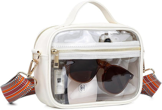 Clear Bag Stadium Approved-Clear Purses For Women Stadium Crossbody, Clear Crossbody Purses For Women Stadium Clear Fanny Pack Clear Waist Bag-Beige