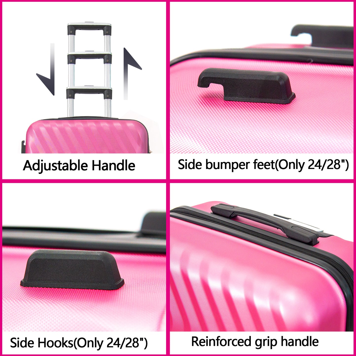 Hardside Lightweight Luggage Featuring 4-Spinning Wheel Robust ABS and Secure TSA Lock Luggage Set 3 Pieces(20/24/28 Inches) Women and Men