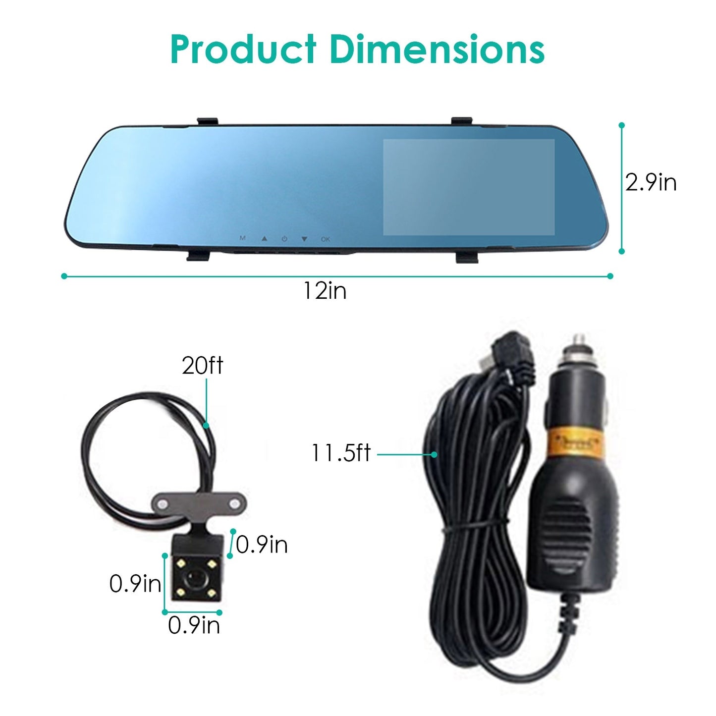 1080P Car DVR 4.3in Camera Dash Cam Camcorder Camera Recorder with 140° Angle Loop Recording Motion Detection Picture-in-Picture Display G-sensor