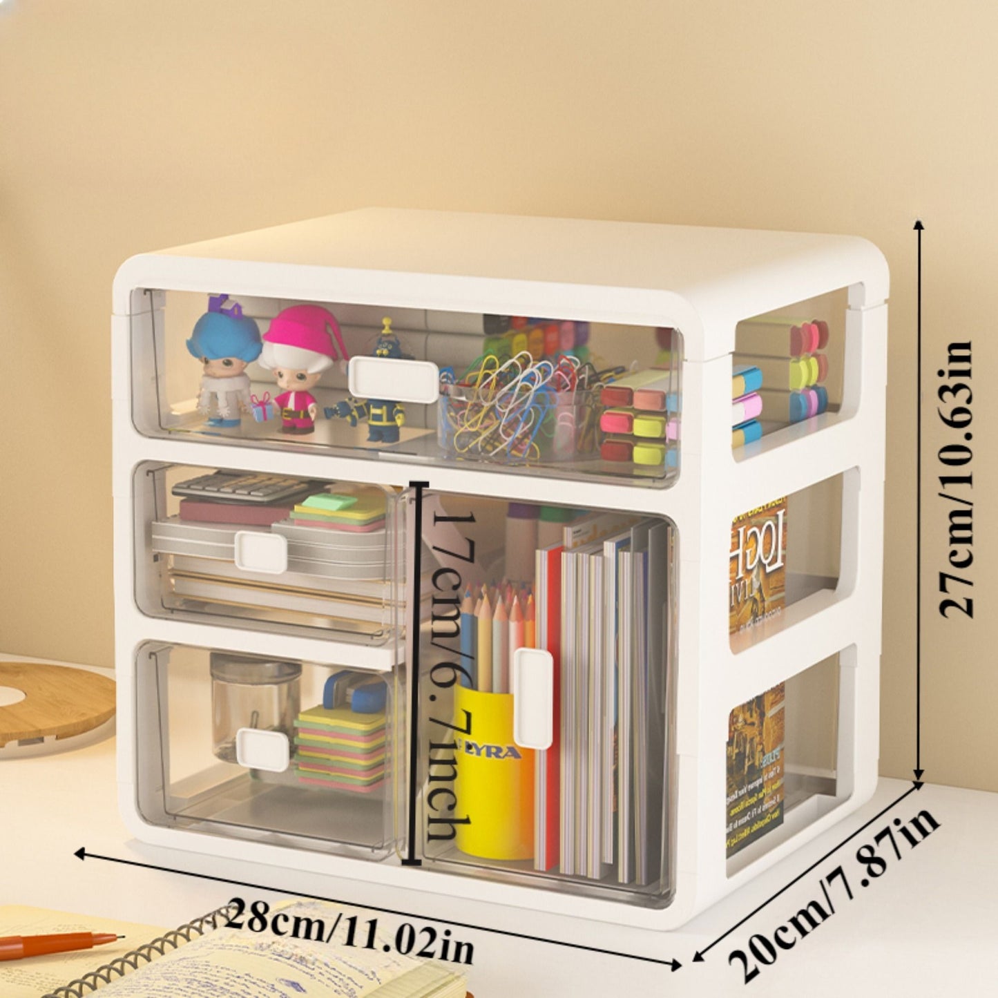 Drawer style plastic storage box organizer/multifunctional storage container, used for storing drugs, cosmetics, office supplies, etc