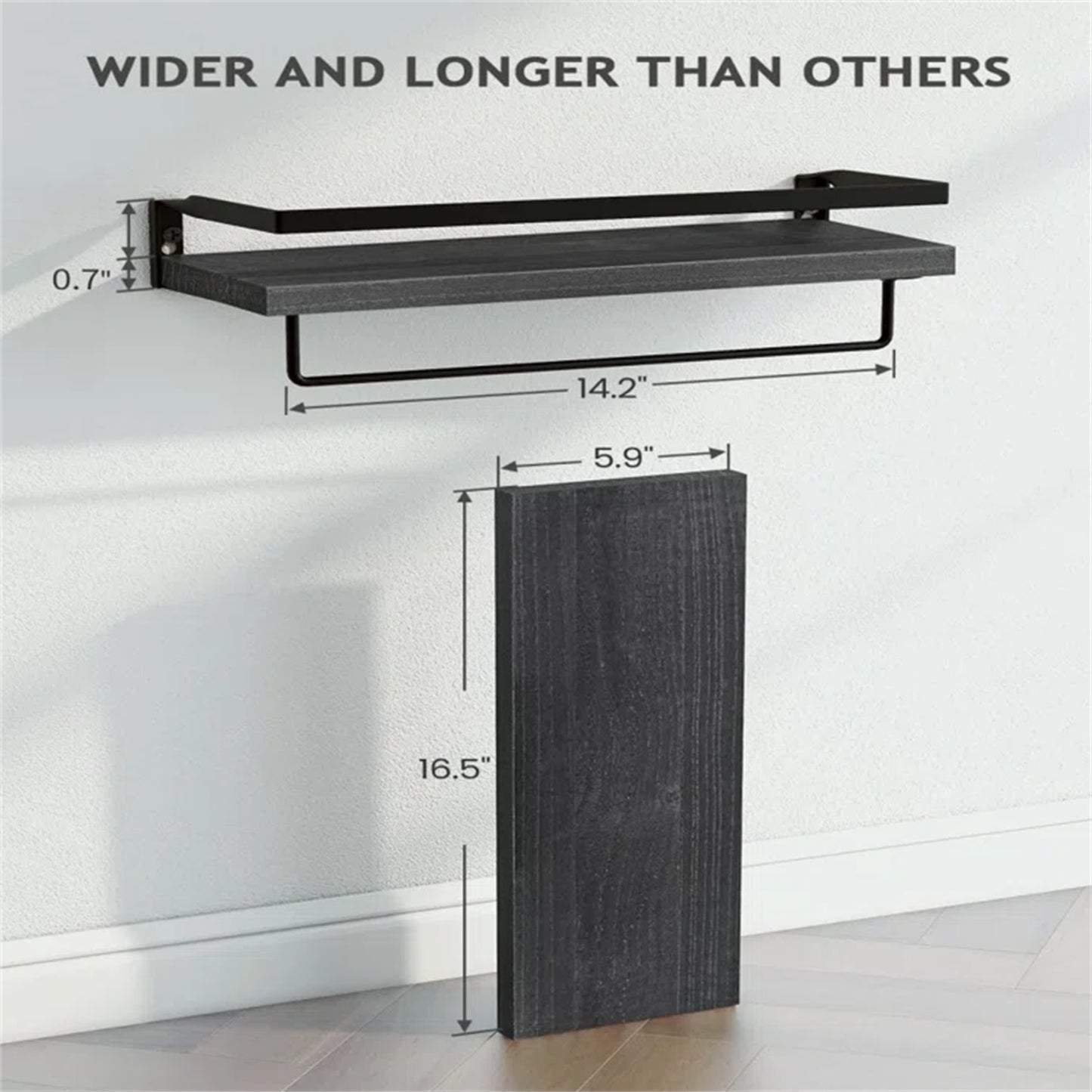 Bathroom Shelf with Towel Bar Set of 2