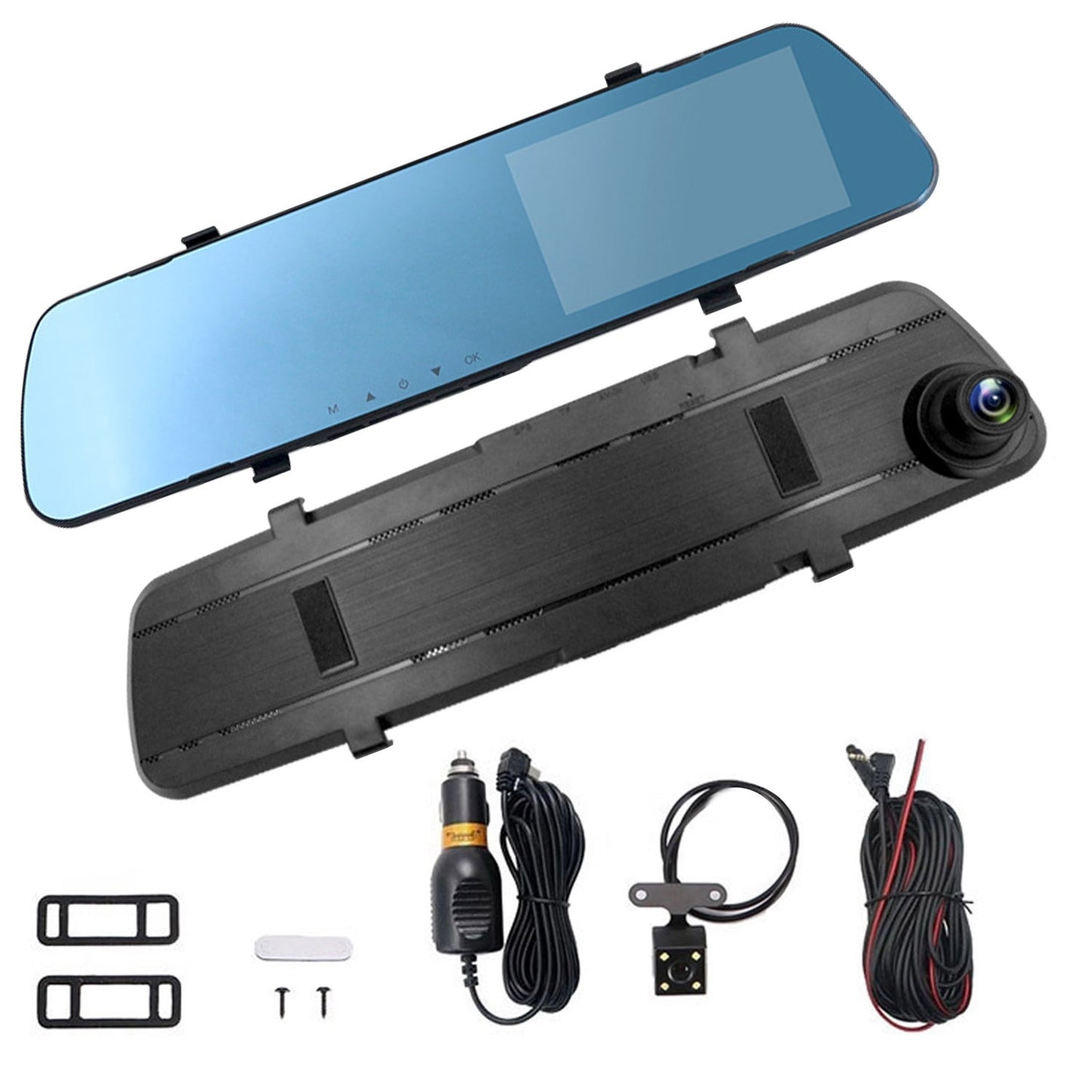 1080P Car DVR 4.3in Camera Dash Cam Camcorder Camera Recorder with 140° Angle Loop Recording Motion Detection Picture-in-Picture Display G-sensor