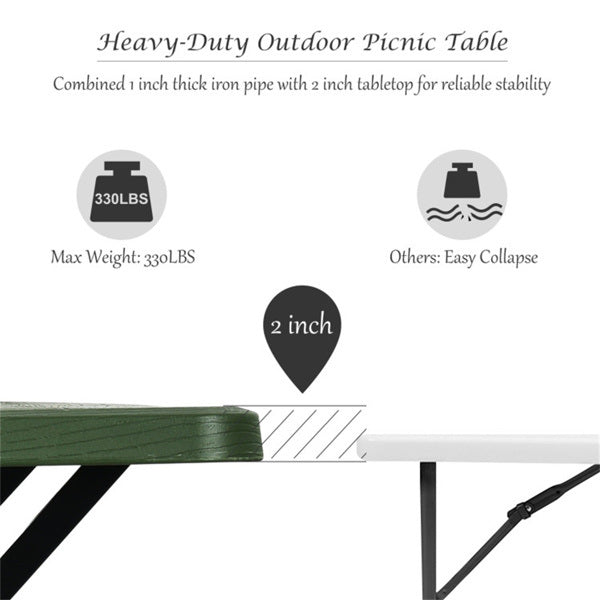 Picnic Table Bench Set Green