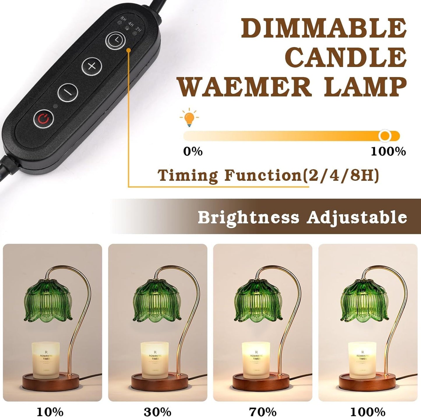 Dimmable Candle Warmer Lamp with Timer Flower