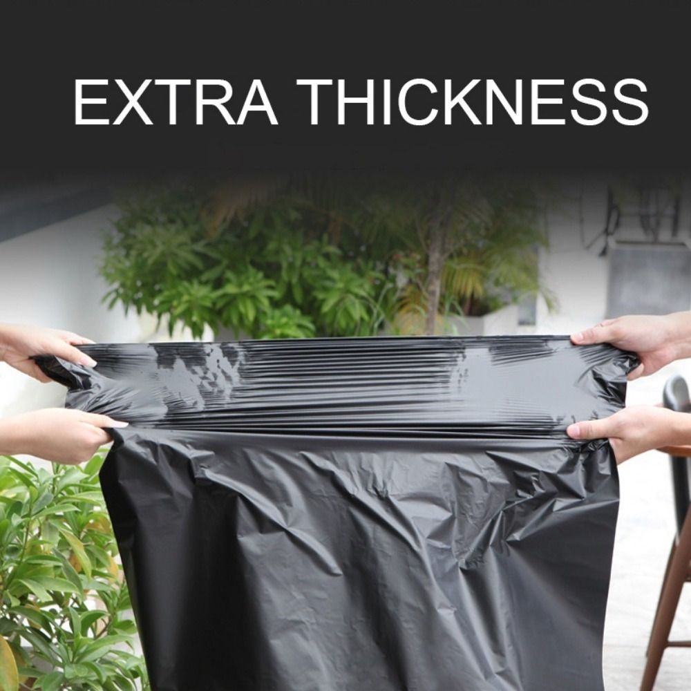 Multiple large heavy-duty tank liners - black plastic garbage bags for lawns, leaves, contractors, yards, and outdoor use