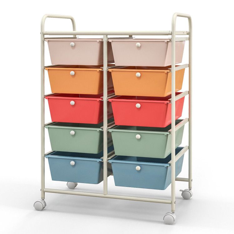 10-Drawer Rolling Storage Cart