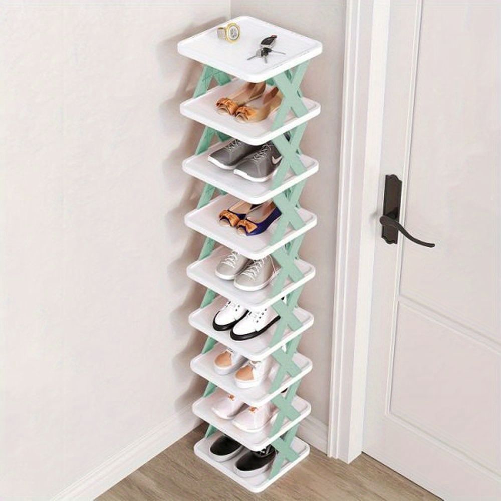 Home storage shoe rack, narrow folding shoe rack at the entrance, small office, dormitory, space saving, crevice storage shoe cabinet (Prohibited from selling on Amazon)