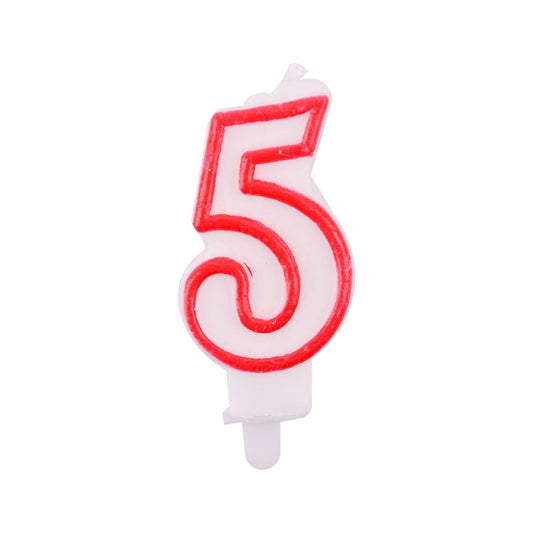 Number 5 Birthday Candle 3D Number Happy Birthday Cake Candles for Birthday Party Wedding Decoration Reunions Theme Party 7cm 24pcs