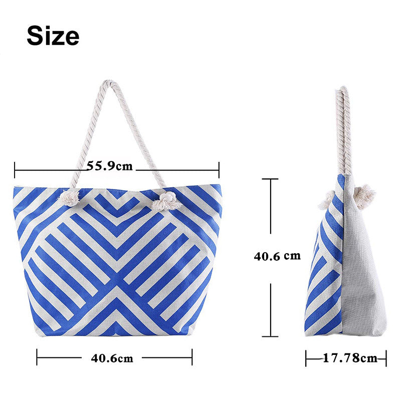 Summer Bag Bohemian Multifunctional Waterproof Beach Bag Swimsuit Storage Wash Bag Portable Women's Tote Bag With Zipper