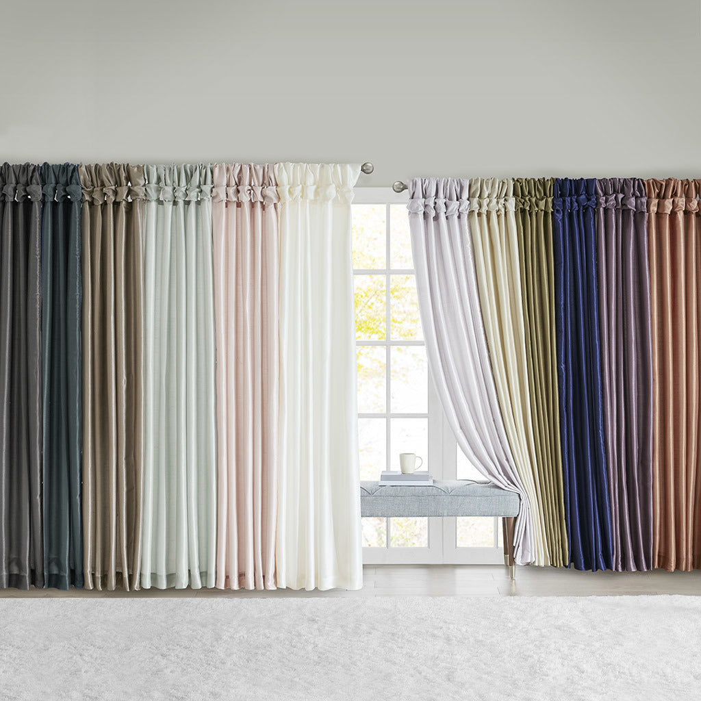 Twist Tab Lined Window Curtain Panel