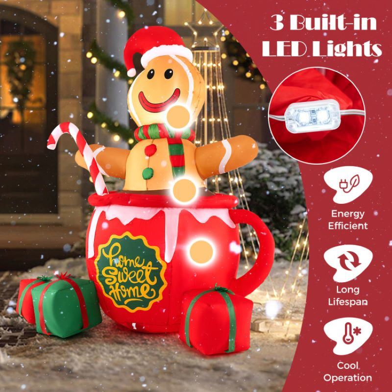 Holiday Decor Christmas Inflatables with Built-in LED Lights