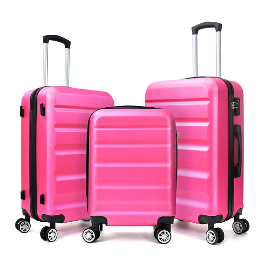 3-Piece Luggage(20inches,24inches,28inches)Featuring 360°Rotating Wheels and TSA Lock ABS Hard Shell yet Practical Design Suitable for both Men and Women