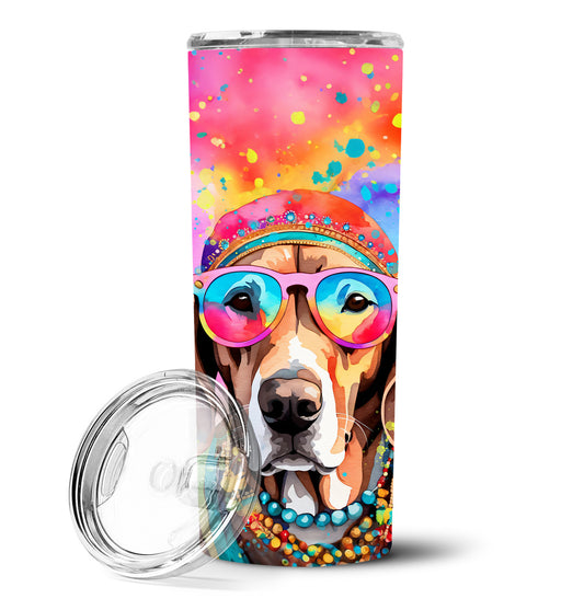 Weimaraner Hippie Dawg Stainless Steel Skinny Tumbler Vacuum Double Walled Reusable Insulated Tumbler Travel Cup for Coffee Cocktails Gift with Lid, 20 oz