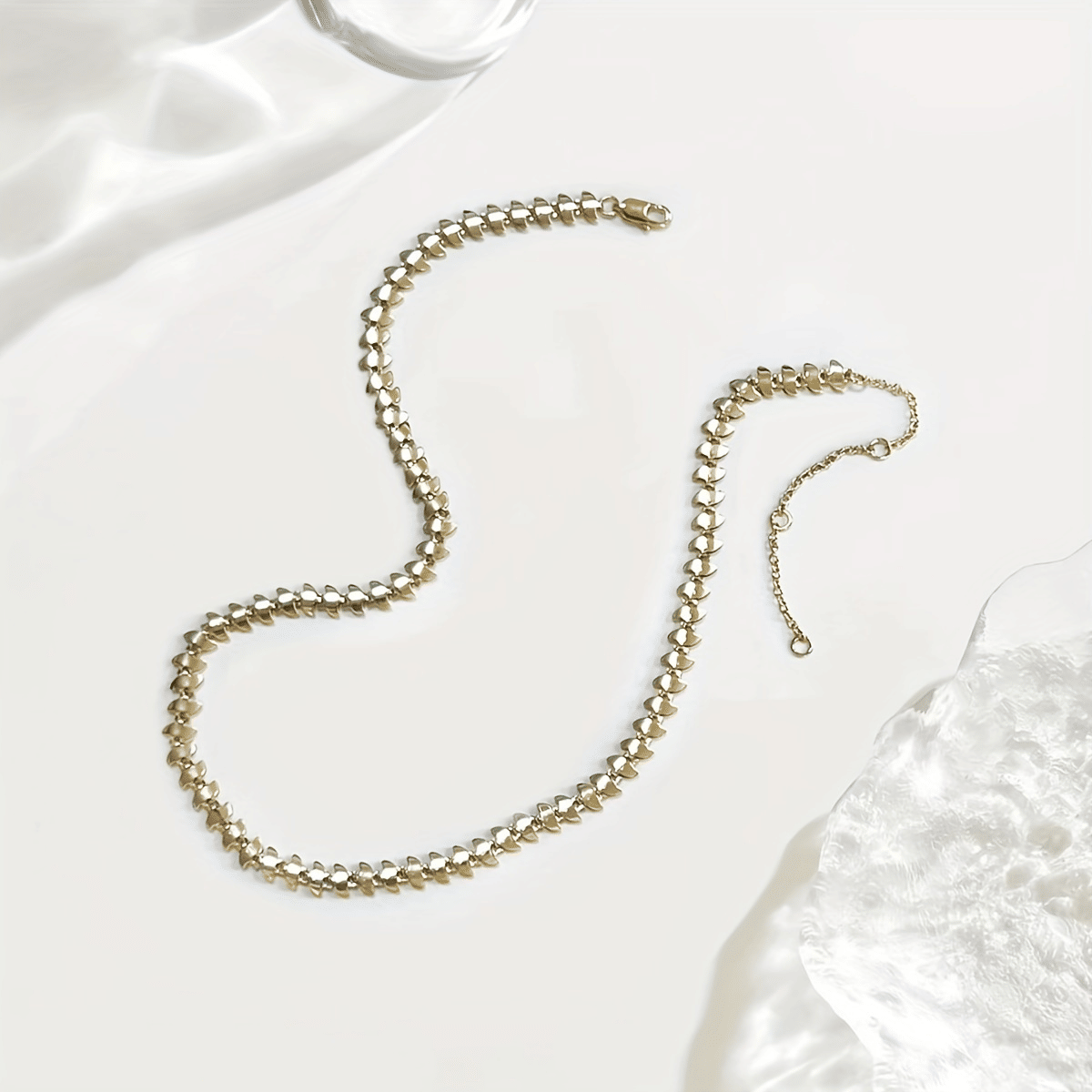 "Gold Laurel Leaf Leaves Lightweight  Chain Link Statement Necklace 18-20 Long For Women"