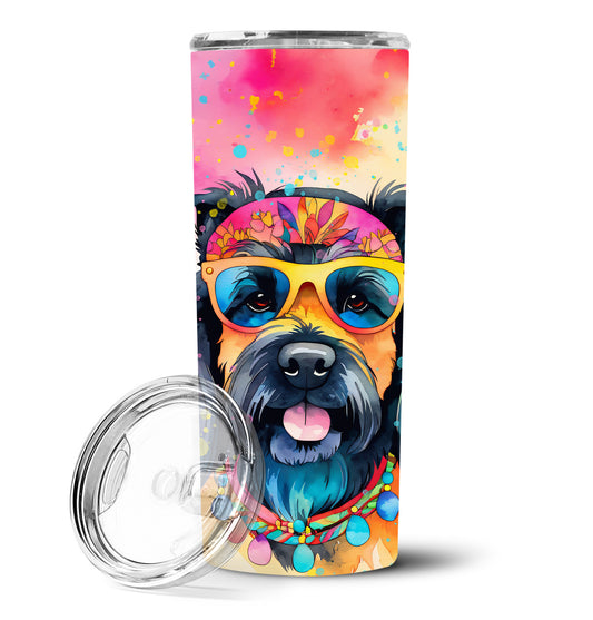 Scottish Terrier Hippie Dawg Stainless Steel Skinny Tumbler Vacuum Double Walled Reusable Insulated Tumbler Travel Cup for Coffee Cocktails Gift with Lid, 20 oz