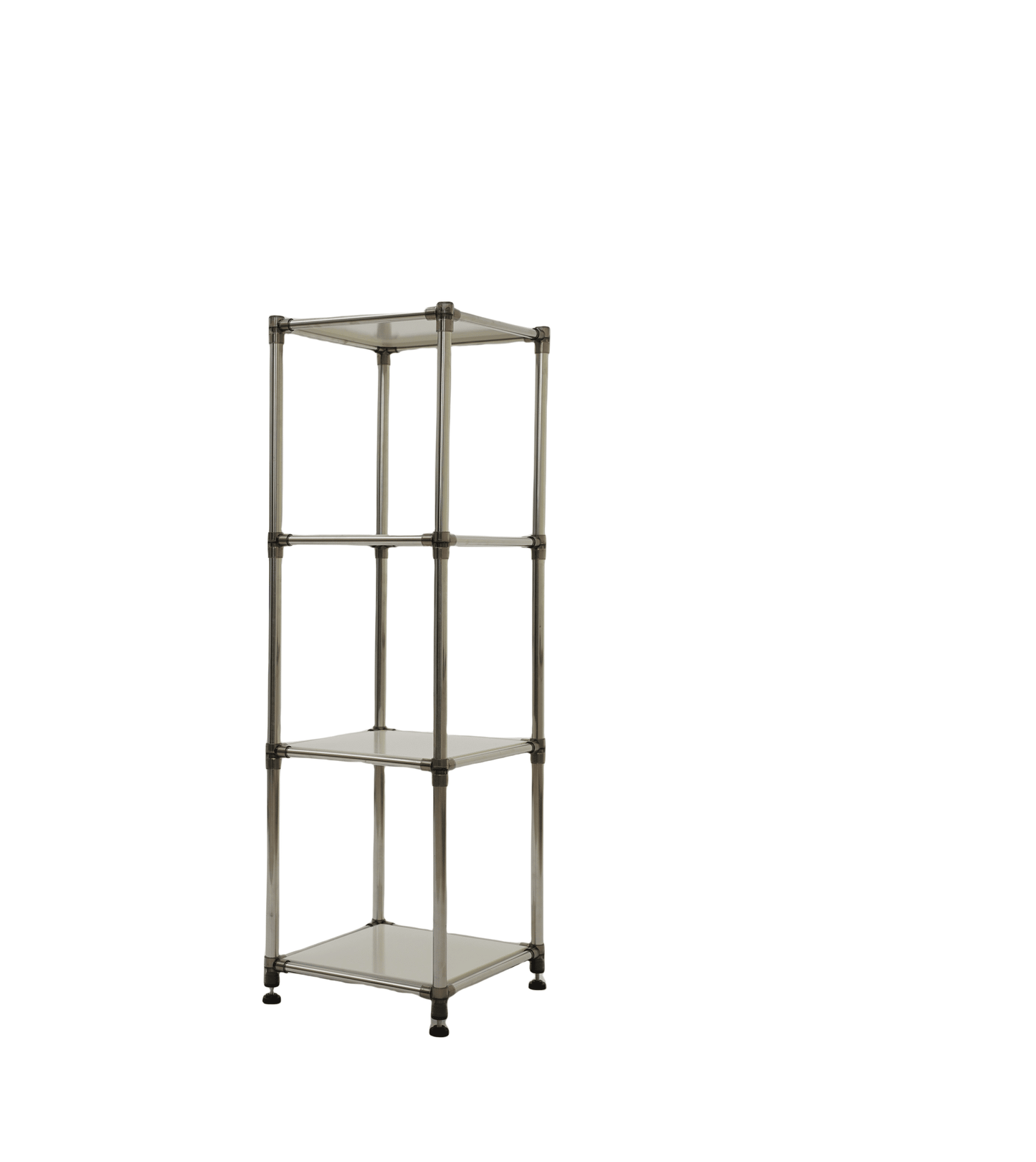 Korean White 4-Tier Heavy Duty Stainless steel Storage Shelving Unit, 100lbs/shelf (49"H x 14.9"W x 13.7"D) for Indoor/Outdoor Organization , Modular Rack, Extremely Durabl