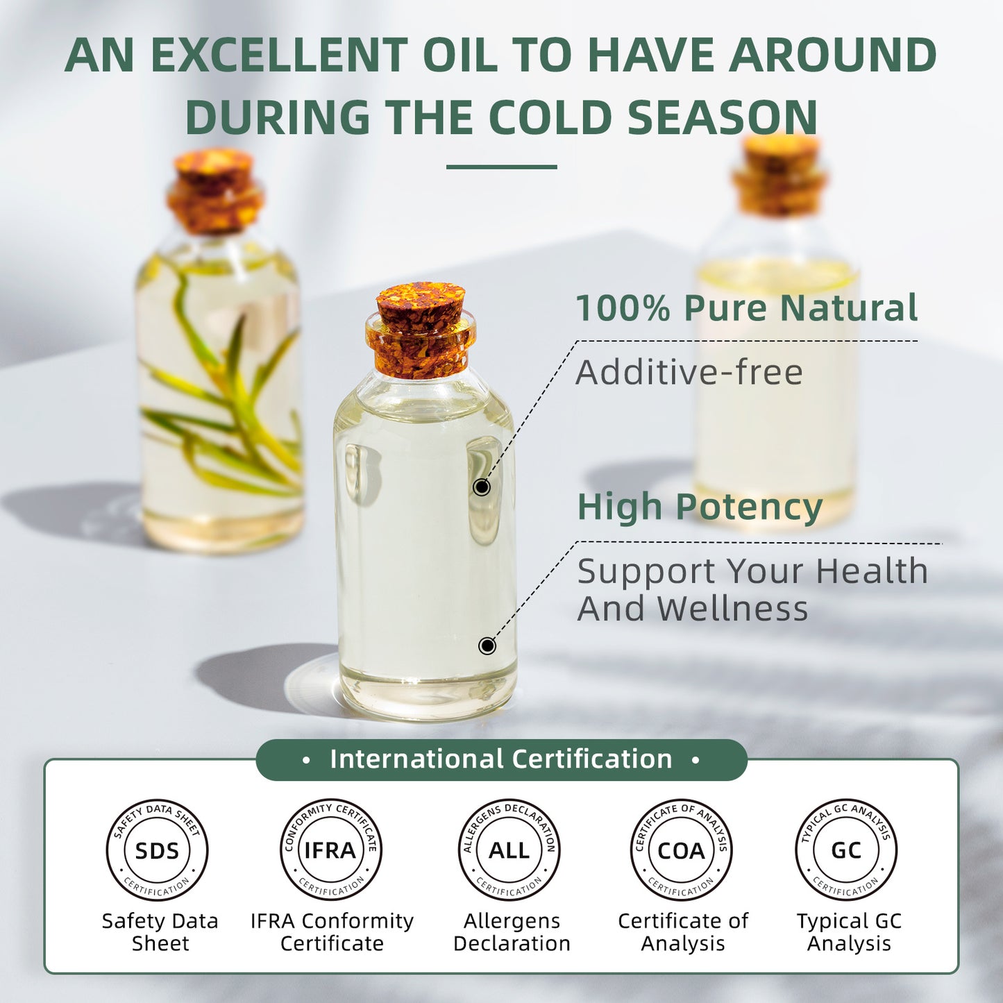 HIQILI 100ML Pine Needles Essential Oils,100% Pure Nature for Aromatherapy, Diffuser, Humidifier, Massage, Relieving stress