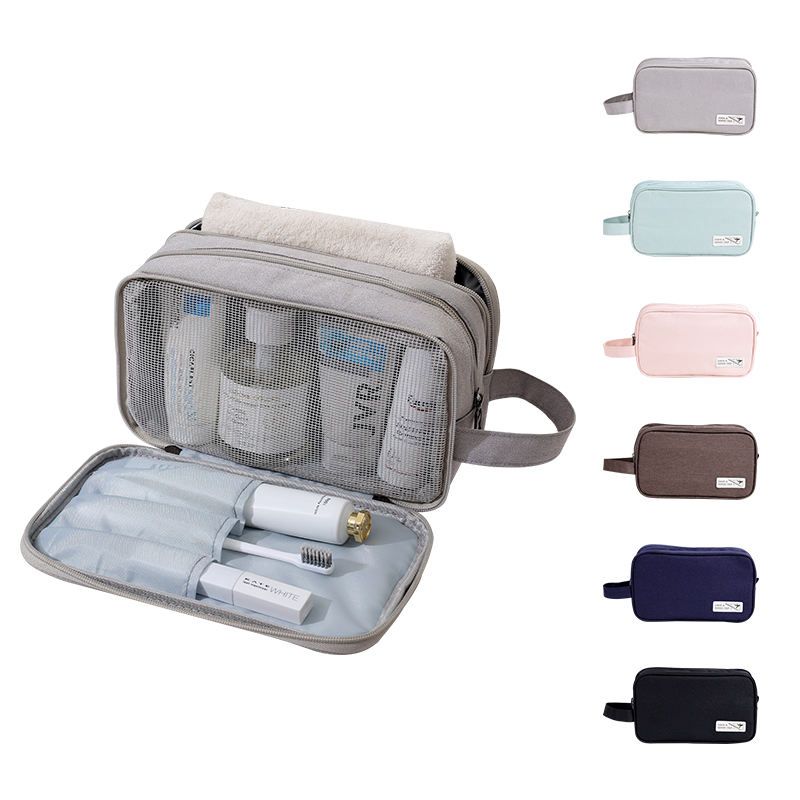 Large Capacity Travel Cosmetic Bag, Wet and Dry Toiletry Bag, Women Portable Makeup Bag, Organizer Bag with Handle