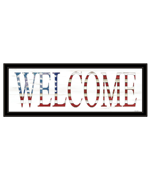 "Patriotic Welcome" by Cindy Jacobs, Ready to Hang Framed Print, Black Frame