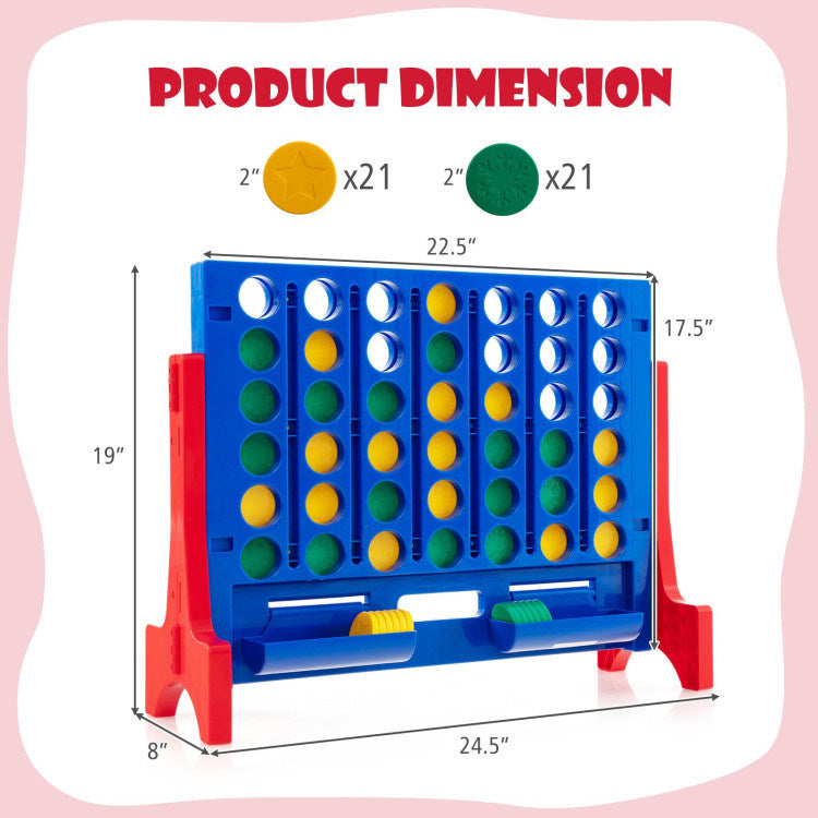 Jumbo 4-to-Score Connect Game Set with Carrying Bag and 42 Coins