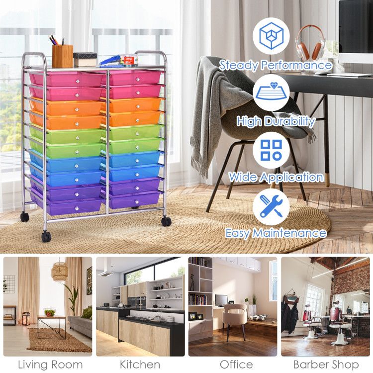 20 Drawers Rolling Storage Cart Studio Organizer