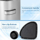 60L Stainless Corner Steel Trash Bin with Lid and Anti-slip Bottom