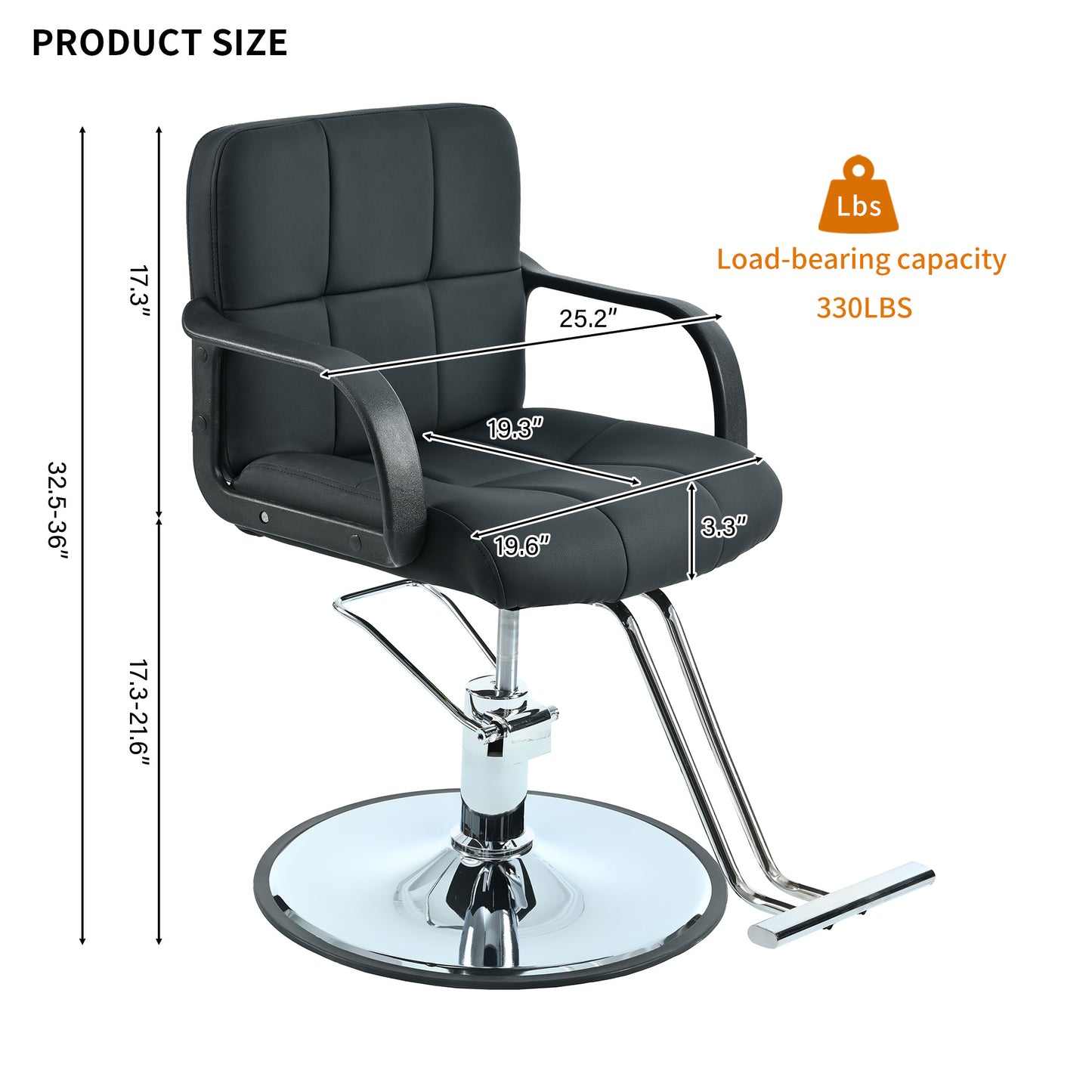 Barber Chair,Salon Chair for Hair Stylist,Stylist Chair with Heavy Duty Hydraulic Pump Adjustable Hydraulic Chair for Hair Stylist Women Man,Max Load Weight 330 Lbs.