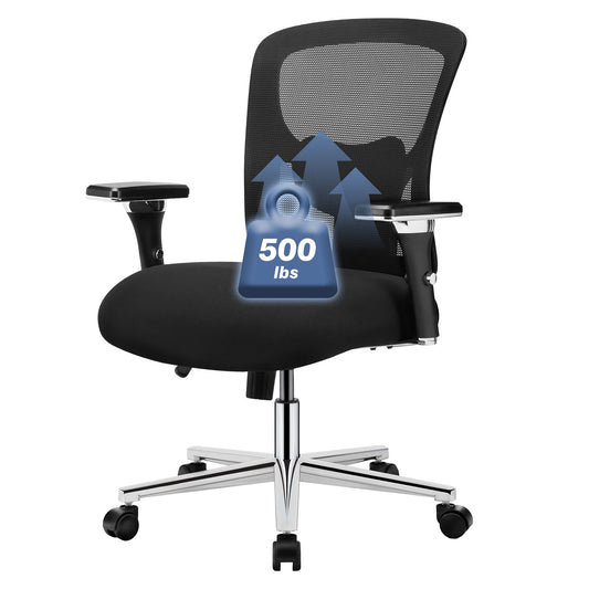 Desk chair, waist support, 500 lb heavy-duty mesh ergonomic computer chair