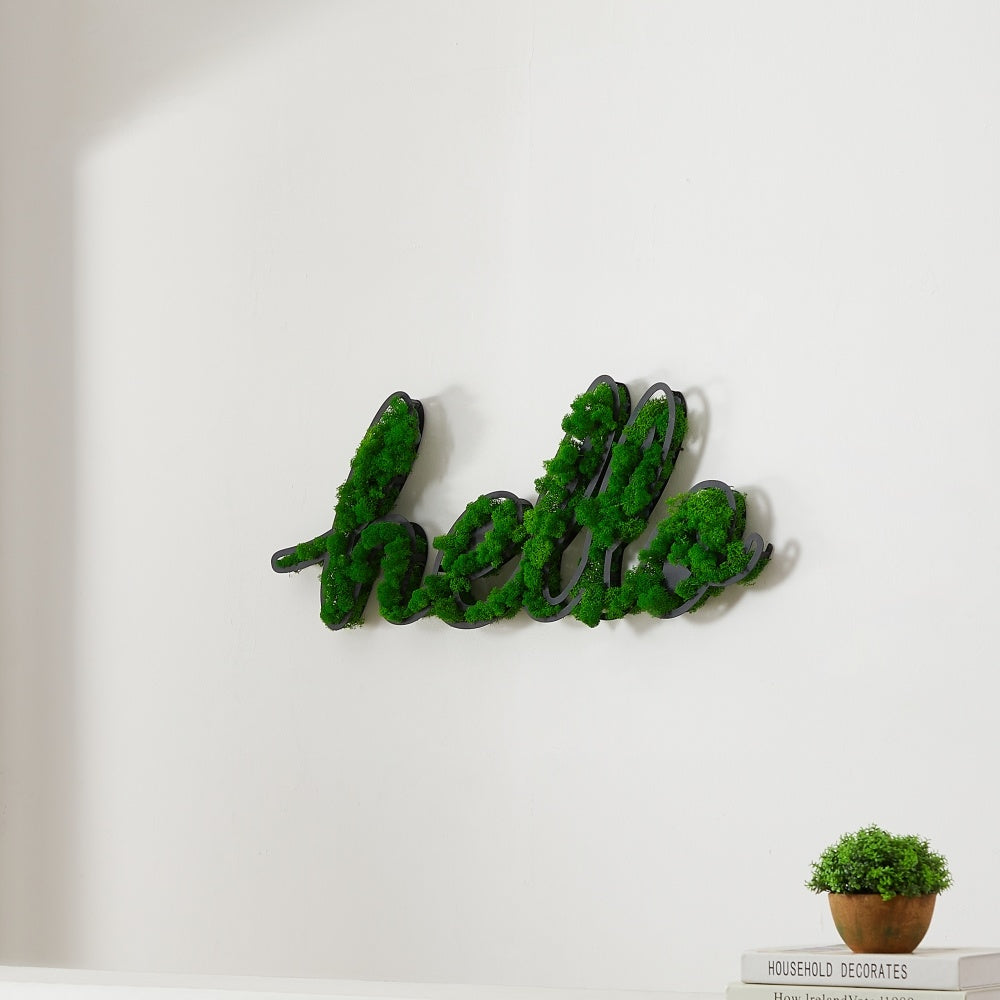 HELLO Letter Art Moss Wall Decor