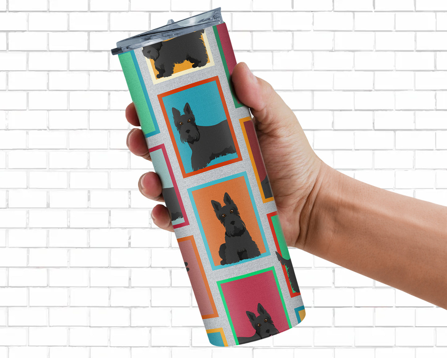 Lots of Scottish Terrier Stainless Steel Skinny Tumbler Vacuum Double Walled Reusable Insulated Tumbler Travel Cup for Coffee Cocktails Gift with Lid, 20 oz