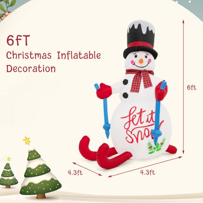 Christmas Decoration Inflatable Cute Snowman with LED Lights