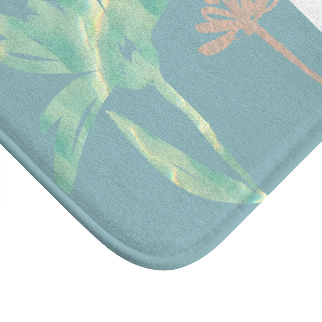 Abstract Floral with Sun Bath Mat