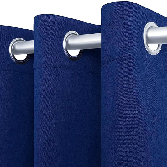 Blackout Curtains for Bedroom Pack of 2 Navy Blue 52 x84 inch Window Hanging Panels Blind Off Grommet Curtains Thick Black Out Window Screen No Light Drapes