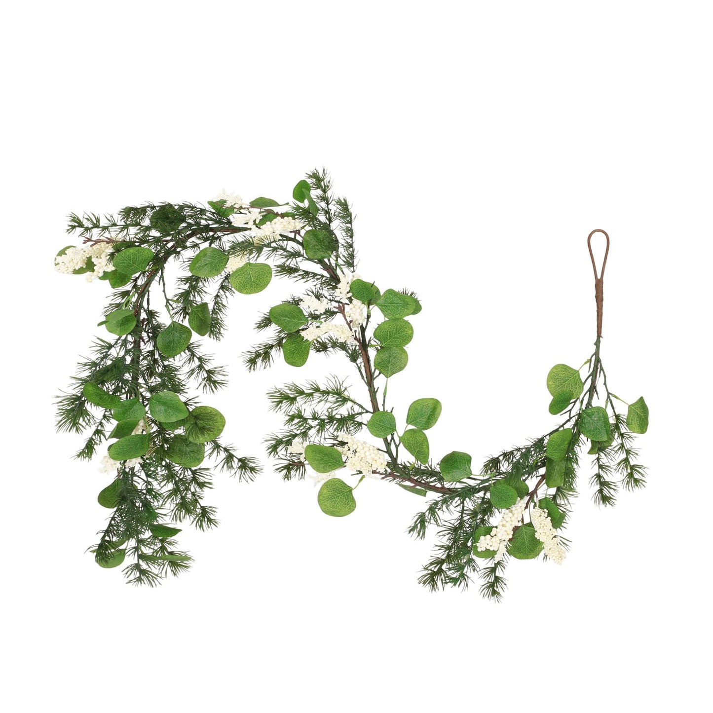 Artificial Christmas Garland, 5 ft  Eucalyptus Garland with Berries for Christmas Indoor Outdoor Garden Gate Front Door Home Wall Window Stair Decor