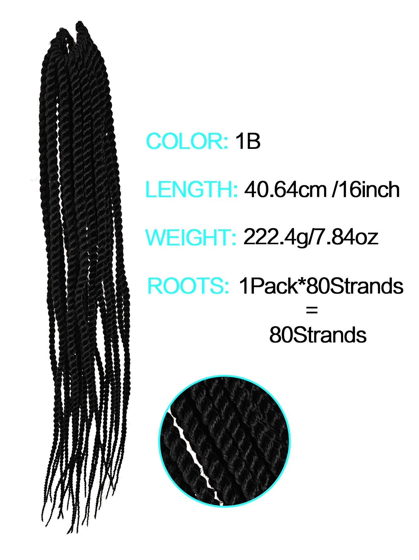 4X EZ SENEGALESE BRAID16 Long Crochet braid synthetic  hairstyle black burgundy brown  ladies box braid crochet hair-16 inch -1Pack*80Strands