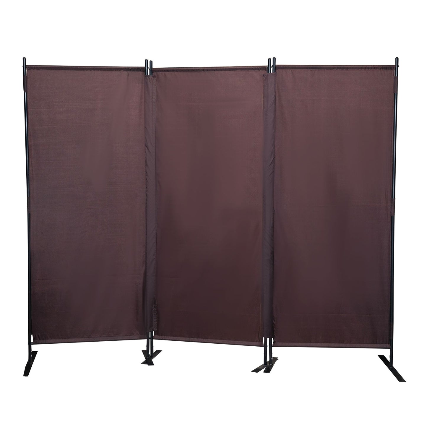 6 Ft Modern Room Divider, 3-Panel Folding Privacy Screen w/ Metal Standing, Portable Wall Partition XH