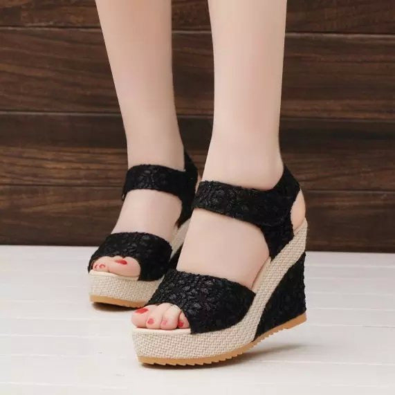 Flat bottom high heel sandals