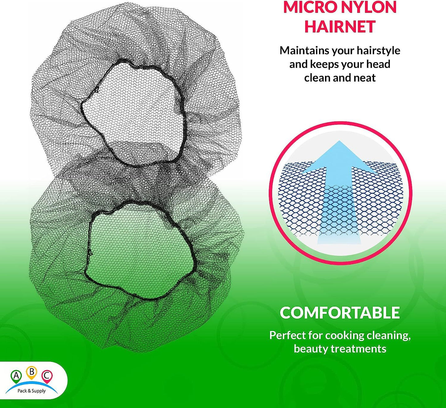 Stretchable Disposable Hair Net for Men and Women; Nylon Disposable Hair Caps for Nurses; Disposable Hair Covers