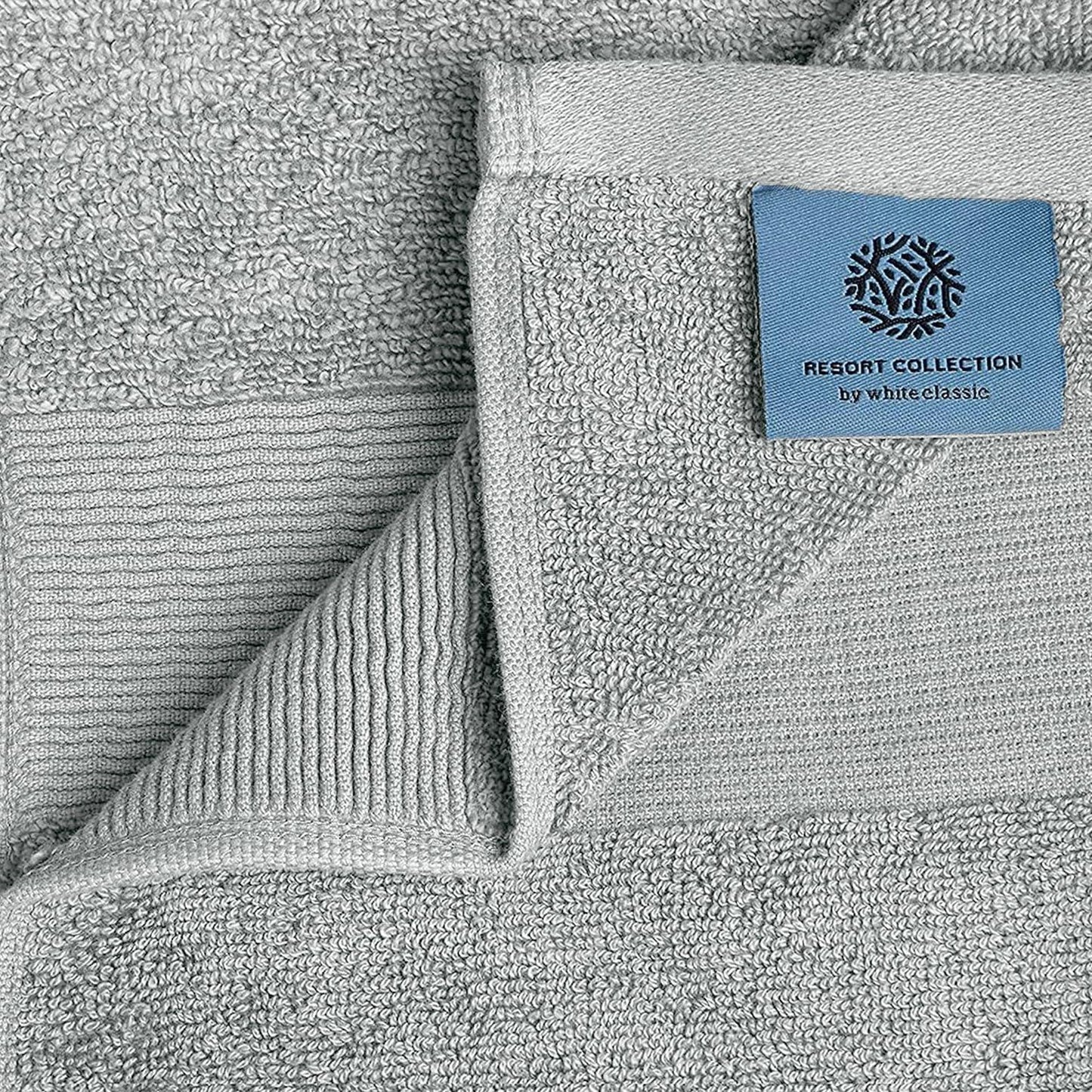 6 Pack Resort Collection Soft Hand Towels 16x27 in Luxury Hotel Plush Absorbent Cotton Hand Towel Dolphin Grey