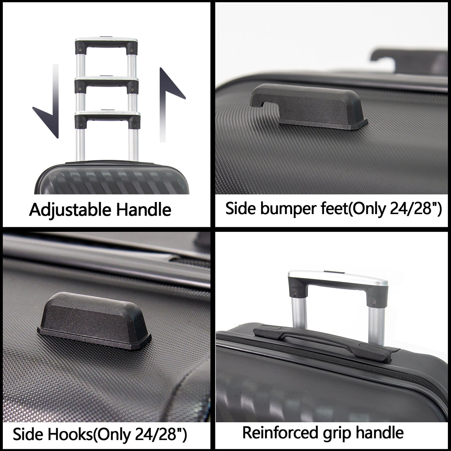 Hardside Lightweight Luggage Featuring 4-Spinning Wheel Robust ABS and Secure TSA Lock Luggage Set 3 Pieces(20/24/28 Inches) Women and Men