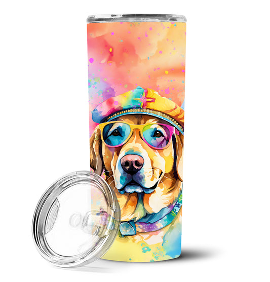 Yellow Labrador Hippie Dawg Stainless Steel Skinny Tumbler Vacuum Double Walled Reusable Insulated Tumbler Travel Cup for Coffee Cocktails Gift with Lid, 20 oz